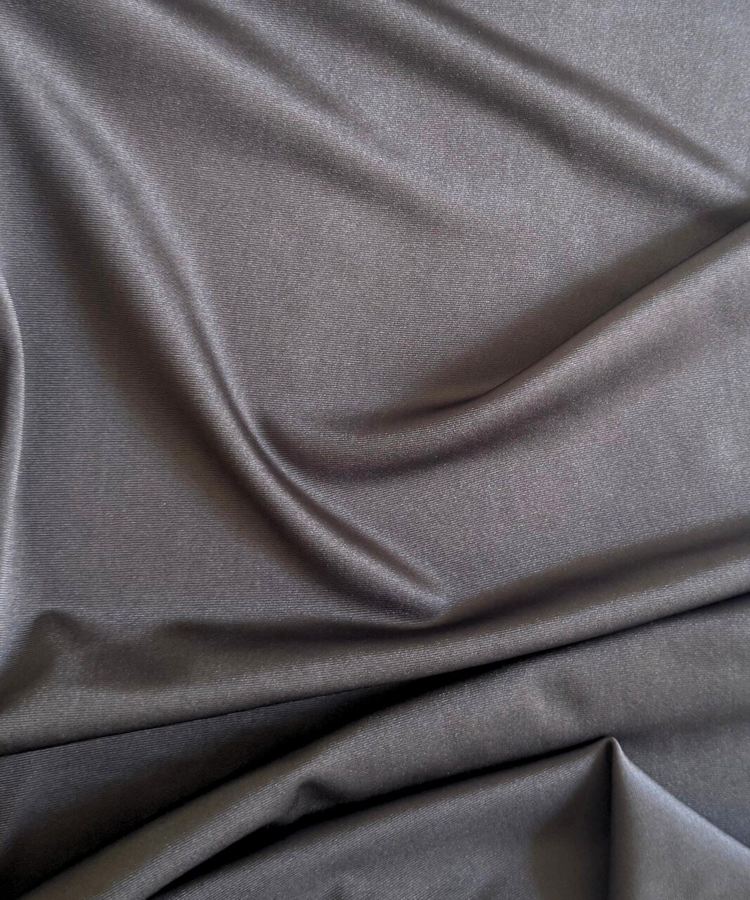 Charcoal Grey Nylon Spandex Fabric by the Yard, 60" Wide 4-Way Stretch Milliskin Fabric for Activewear, Swimwear, Dancewear